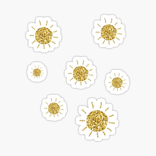 gold glitter suns Sticker