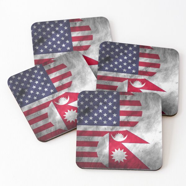 Item preview, USA and Nepal Dual Flag Yin Yang Combination designed and sold by ockshirts.
