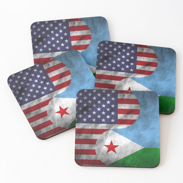 Item preview, USA and Djibouti Dual Flag Yin Yang Combination designed and sold by ockshirts.