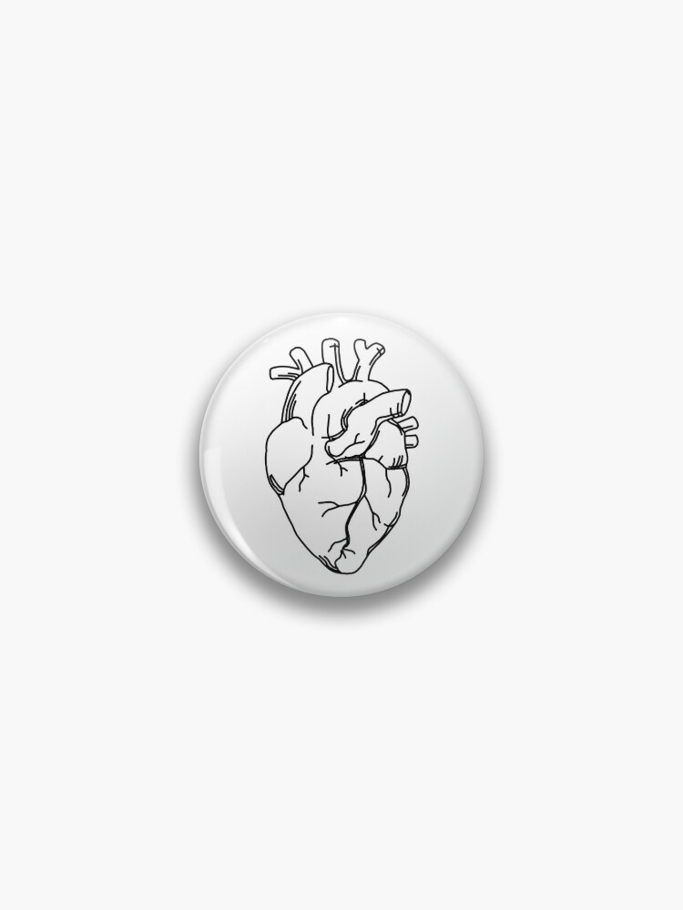 Anatomy Button Pins badges black white human anatomical heart graduati –  Art Altered