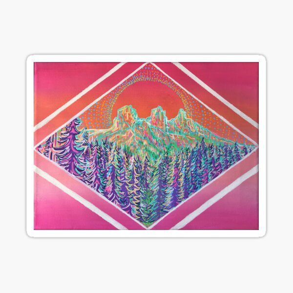 The Three Sisters - Mountain Geometric Design Sticker