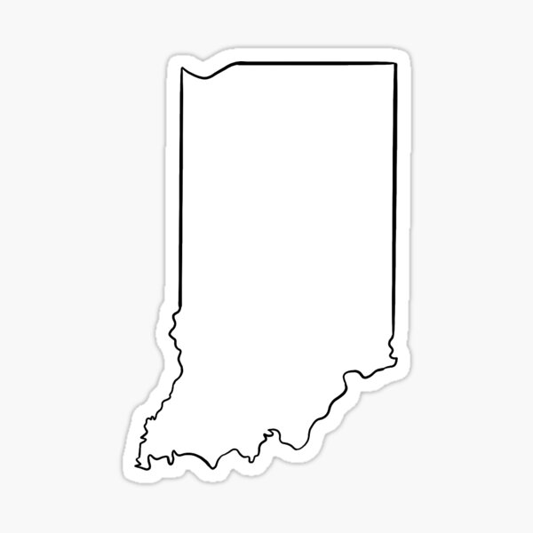 State Of Indiana Outline Indiana State Outline With Heart" Sticker By Dianamund | Redbubble