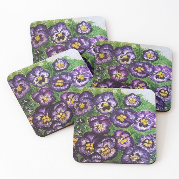 Item preview, Purple Pansies with Silver Basketweave designed and sold by LivingArtBrenda.