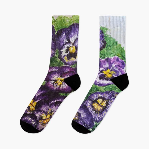 Item preview, Purple Pansies with Silver Basketweave designed and sold by LivingArtBrenda.