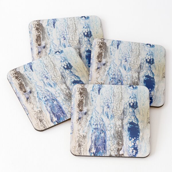 Item preview, Melting Abstract Paint Pour Blues and Browns designed and sold by LivingArtBrenda.