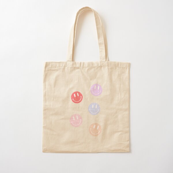 Vintage Smiley Faces Cotton Tote Bag