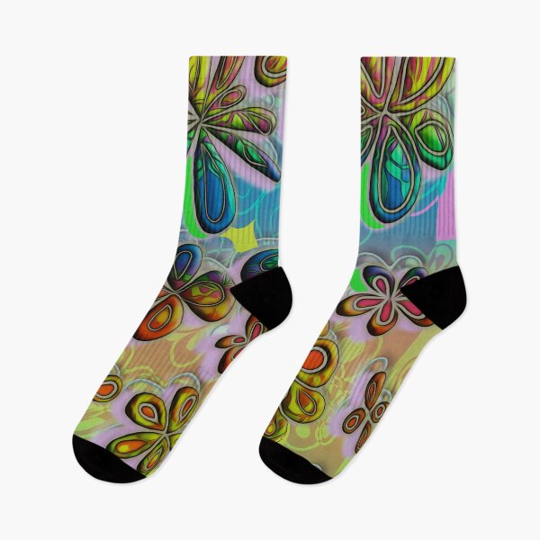 Item preview, PSYCHEDELIC FLOWERS FLOATING ON CLOUDS - BY JANE HOLLOWAY  designed and sold by Jane Holloway.