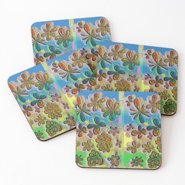 Item preview, PSYCHEDELIC FLOWERS FLOATING ON CLOUDS - BY JANE HOLLOWAY  designed and sold by Jane Holloway.