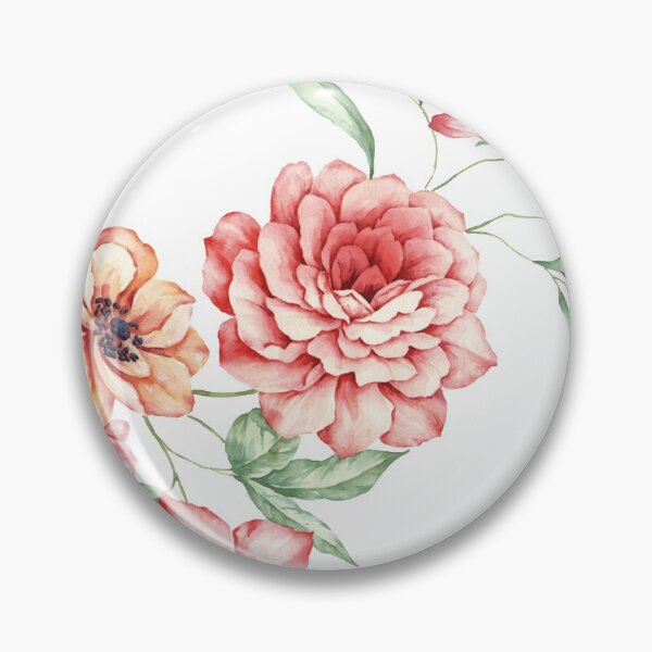 Artikelvorschau, Chinesische Tuschmalerei - rosa Rosen Rosenzweig mit rosa Blüten entworfen und verkauft von Kallandra.