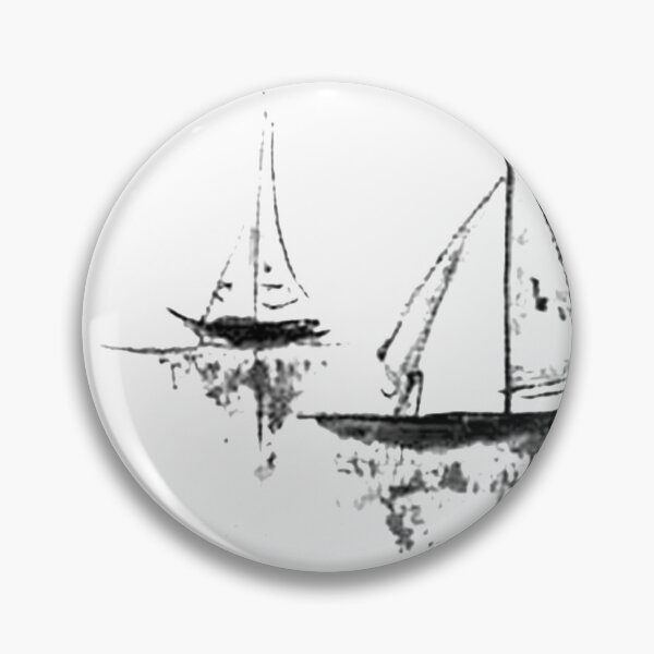 Item preview, Chinese ink painting - lake landscape with boats and birds designed and sold by Kallandra.