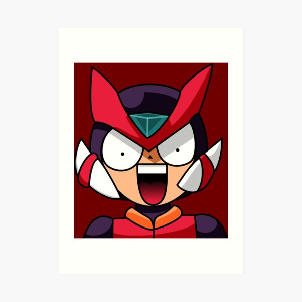 Mega Man Zero Manga Face Art Print By Turpinator Redbubble