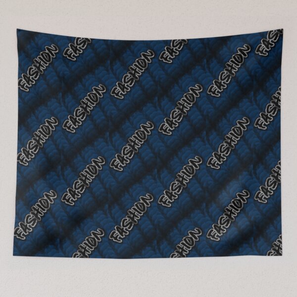 Item preview, FASHION TYPOGRAPHY ON BLUE KNIT MINIMALIST POP ART DESIGN BY JANE HOLLOWAY designed and sold by Jane Holloway.