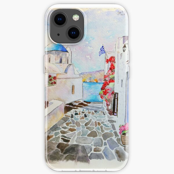 Griechenland Aquarell iPhone Flexible Hülle