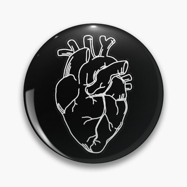 Anatomy Button Pins badges black white human anatomical heart graduati –  Art Altered