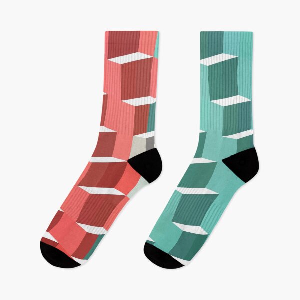 Item preview, Minimal Abstract Art of cubes 3d illusion cyan pink designed and sold by lordthebeard.