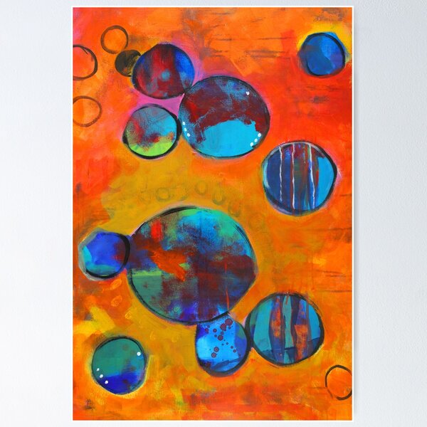 Item preview, Floating Planets Colorful Hand Painted Circles designed and sold by NancyMerkle.