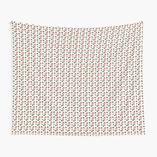 Patterned Red Green Stone Tapestry