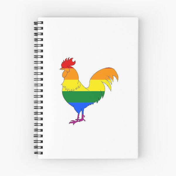 Item preview, Rooster outline with gay pride flag colors full designed and sold by DcmBaby.