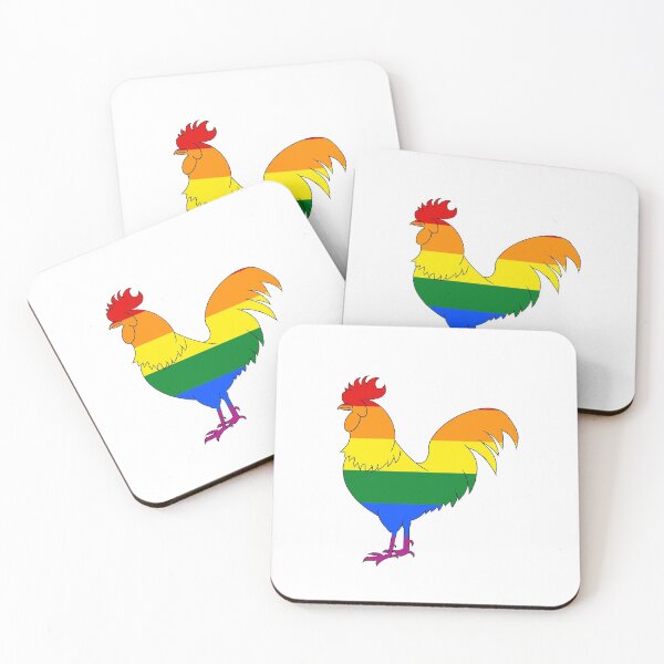 Item preview, Rooster outline with gay pride flag colors full designed and sold by DcmBaby.