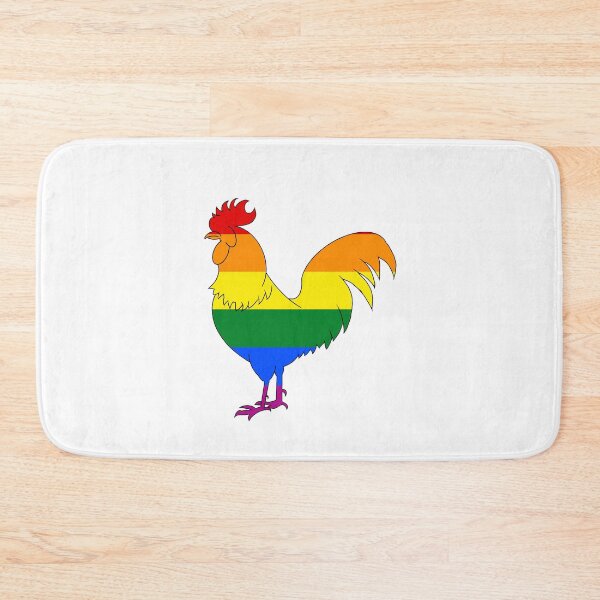 Item preview, Rooster outline with gay pride flag colors full designed and sold by DcmBaby.