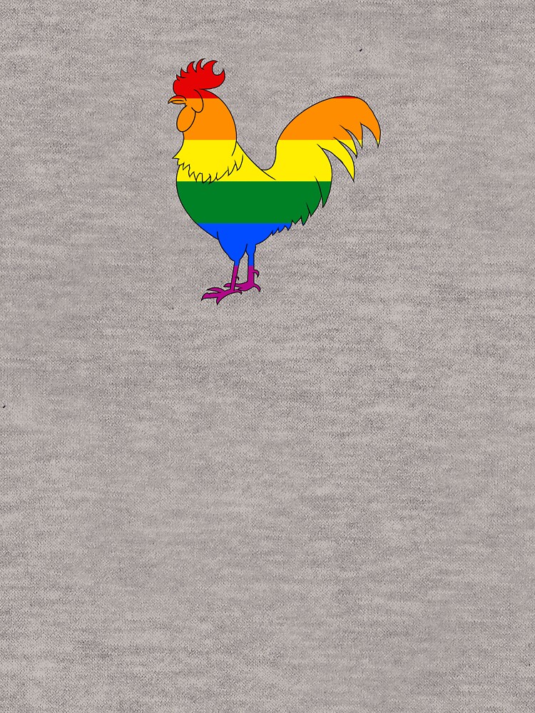 "Rooster outline with gay pride flag colors crop" Lightweight Hoodie
