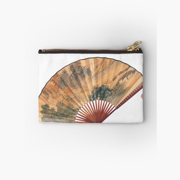 Item preview, Chinese ink painting - silk fan painted red-brown designed and sold by Kallandra.