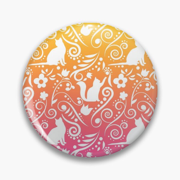 Item preview, Cat and Flowers - Mango Peach Smoothie RS designed and sold by CreativityRoams.