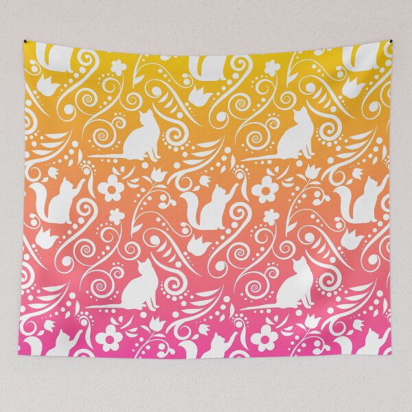 Item preview, Cat and Flowers - Mango Peach Smoothie RS designed and sold by CreativityRoams.