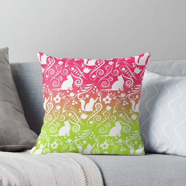 Item preview, Cat and Flowers - Grapefruit & Lime (Citrus Lover Collection) designed and sold by CreativityRoams.