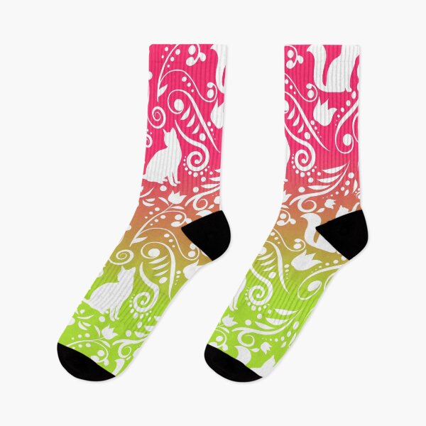Item preview, Cat and Flowers - Grapefruit & Lime (Citrus Lover Collection) designed and sold by CreativityRoams.
