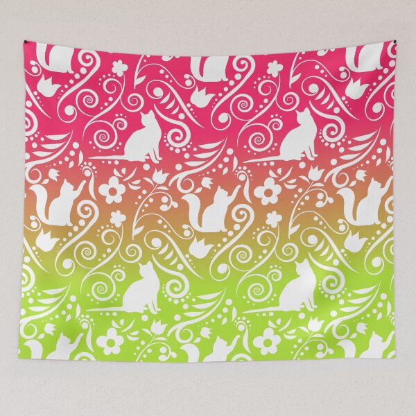Item preview, Cat and Flowers - Grapefruit & Lime (Citrus Lover Collection) designed and sold by CreativityRoams.