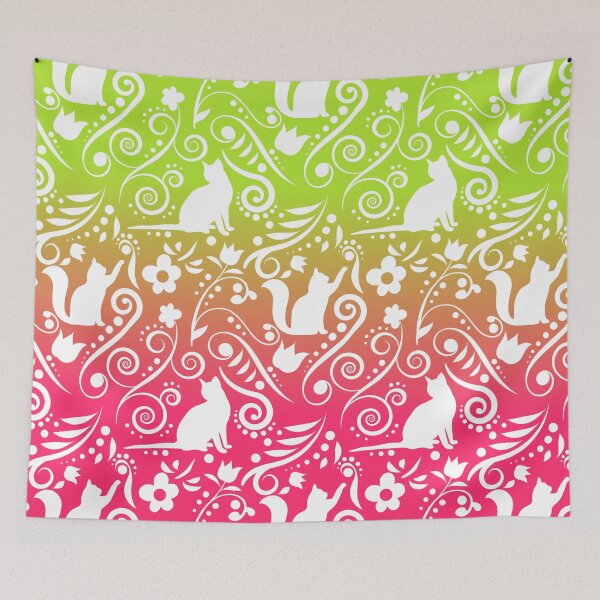 Item preview, Cat and Flowers - Grapefruit & Lime RS (Citrus Lover Collection) designed and sold by CreativityRoams.
