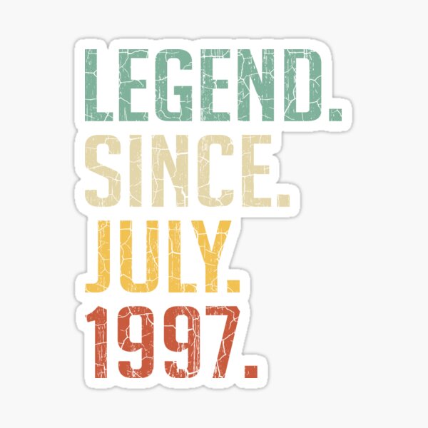 Awesome Since July 1997 23rd Birthday Gift 23 Years Old Vintage July 1997 Sticker By Takatv Redbubble