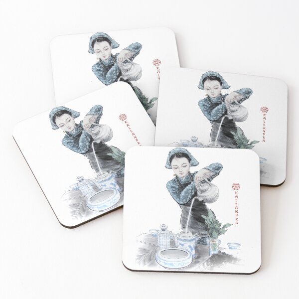 Item preview, China Art Print - Portrait of Young Chinese Woman Making Tea designed and sold by Kallandra.