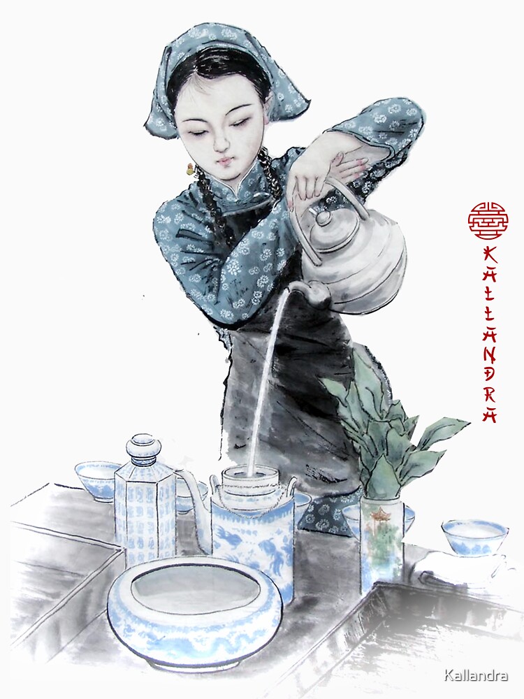 China Art Print - Portrait of Young Chinese Woman Making Tea