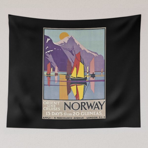Item preview, Norway vintage travel poster designed and sold by stickart-marek.