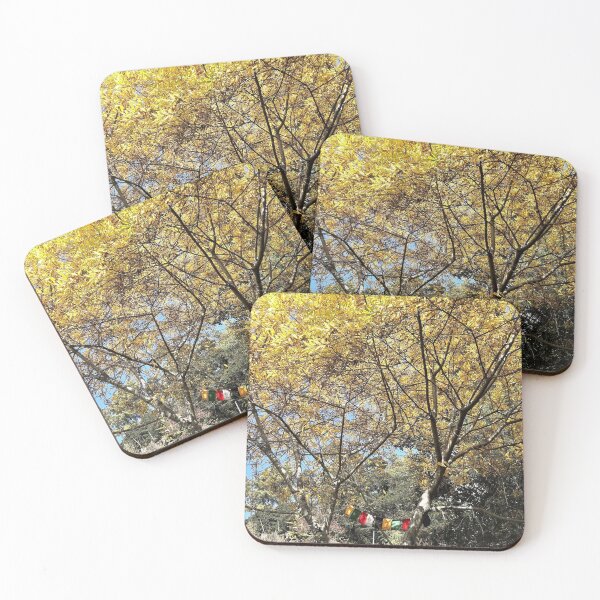 Item preview, Himalayan Autumn Yellow Tree Fall Foliage Prayer Flags designed and sold by PrakritiPrints.
