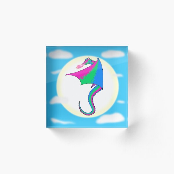 Fly With Pride, Dragon Series - Polysexual Acrylic Block