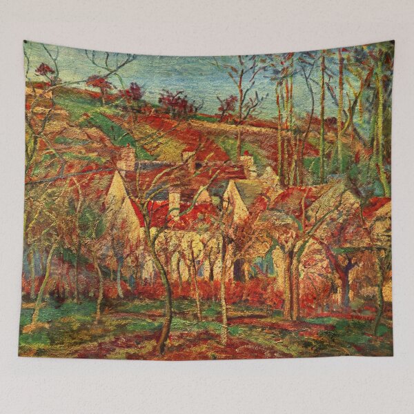 Item preview, Red Roofs, Corner of a Village, Winter, by Camille Pissarro designed and sold by Irina Polyanskaya.