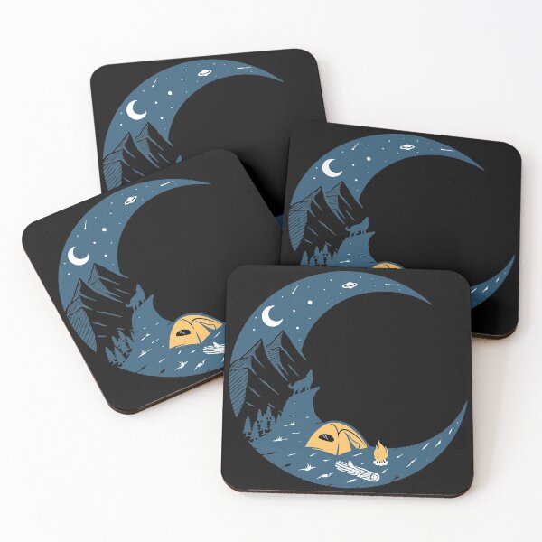 Item preview, Camping by the campfire in the moonlight designed and sold by giftsbyminuet.