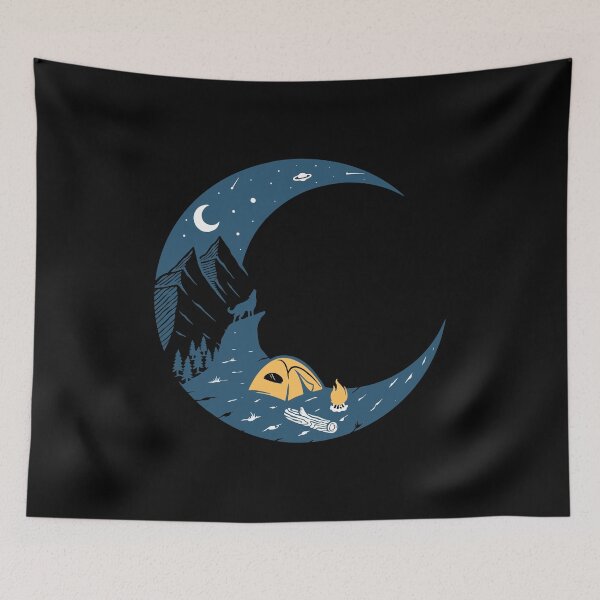 Item preview, Camping by the campfire in the moonlight designed and sold by giftsbyminuet.