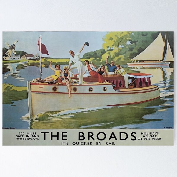 Aperçu de l'œuvre The Broads affiche vintage créée et vendue par stickart-marek.