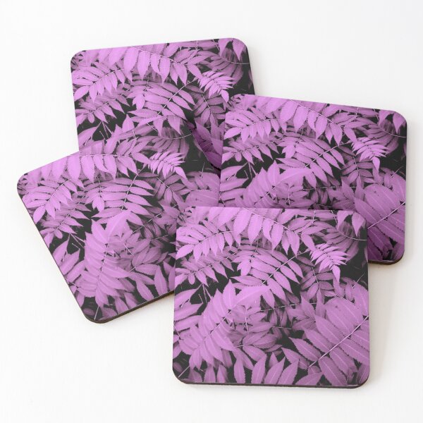 Item preview, Pink/Purple Fern Leaves Over Black Background designed and sold by rachelchxn.