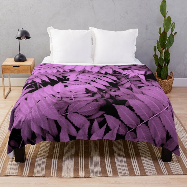 Item preview, Pink/Purple Fern Leaves Over Black Background designed and sold by rachelchxn.