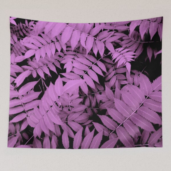 Item preview, Pink/Purple Fern Leaves Over Black Background designed and sold by rachelchxn.