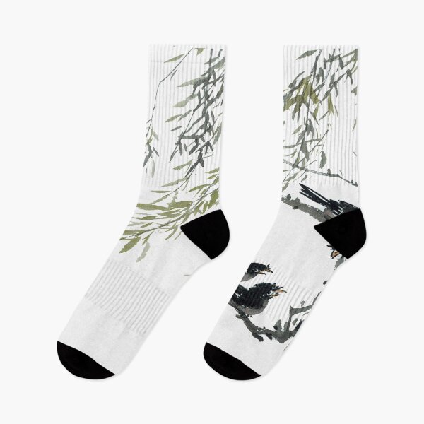 Item preview, Chinese ink painting - birds on bamboo branch designed and sold by Kallandra.
