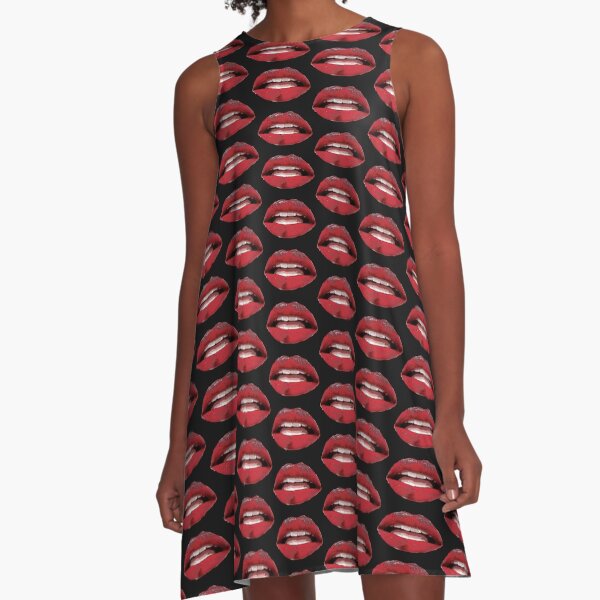 Red Lips A-Line Dress