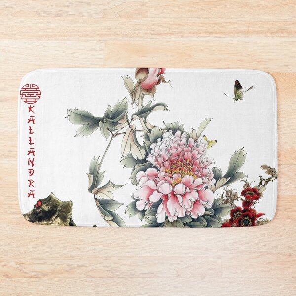 Item preview, Chinese Art Print - Pink Roses Branch with Flowers designed and sold by Kallandra.