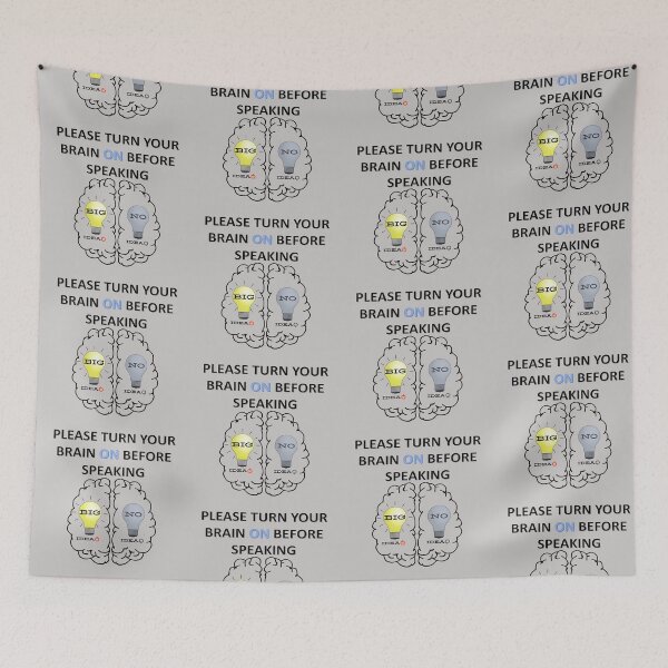 Item preview, PLEASE TURN YOUR BRAIN ON BEFORE SPEAKING designed and sold by Cool-Cat-POD.