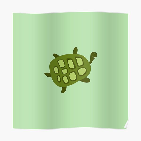 Super Cute Turtle Poster For Sale By Maddywahoo Redbubble 